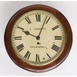 A LATE VICTORIAN 10 INCH DIAL WALL CLOCK