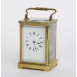 A FRENCH BRASS STRIKING CARRIAGE CLOCK