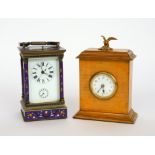 A CHINESE CLOISONNE ENAMEL STRIKING AND REPEATING CARRIAGE CLOCK (2)