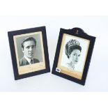 TWO PRESENTATION BLACK AND WHITE PHOTOGRAPHS OF HRH THE PRINCESS MARGARET AND EARL SNOWDON,...