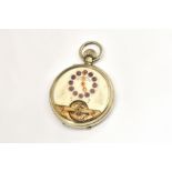 A HEBDOMAS PATENT 8 DAYS KEYLESS WIND POCKET WATCH