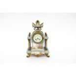 A FRENCH BLUE PORCELAIN AND CLOISSONE ENAMEL MANTEL CLOCK