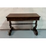A VICTORIAN MAHOGANY TWO DRAWER SIDE TABLE