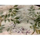 CURTAINS, A PAIR OF LINED AND INTERLINED FLORAL CURTAINS (3)