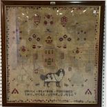 A 19TH CENTURY NEEDLEWORK SAMPLER