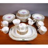 A SPODE PART DINNER AND TEA SERVICE DECORATED WITH ROSES (QTY)