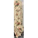 CURTAINS, A PAR OF LINED AND INTERLINED FLORAL CURTAINS (3)