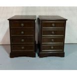 A PAIR OF MODERN MAHOGANY FOUR DRAWER BEDSIDE CHESTS (2)