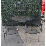 A MODERN METAL CIRCULAR GARDEN TABLE (8)