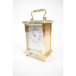 TWO MODERN BRASS CASED CARRIAGE CLOCKS, (2)