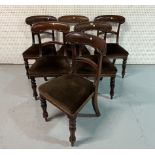 A SET OF SIX LATE REGENCY MAHOGANY FRAMED DINING CHAIRS (6)