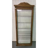 A 19TH CENTURY PINE WALL MOUNTED DISPLAY CABINET