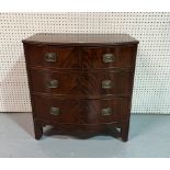 A 19TH CENTURY MAHOGANY BOWFRONTED CHEST