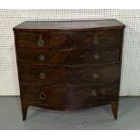 A REGENCY MAHOGANY BOWFRONT CHEST OF DRAWERS