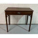 A 19TH CENTURY MAHOGANY SINGLE DRAWER SIDE TABLE