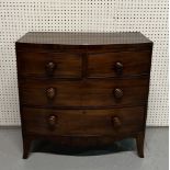 A 19TH CENTURY MAHOGANY BOWFRONT CHEST