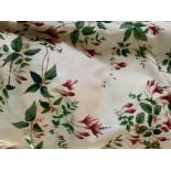 CURTAINS, A PAIR OF FLORAL DECORATED LINED AND INTERLINED CURTAINS