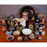 A LARGE GROUP OF 20TH CENTURY STUDIO POTTERY, (QTY)