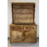 A VICTORIAN PINE KITCHEN DRESSER