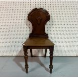 A VICTORIAN MAHOGANY HALL CHAIR