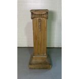 A 19TH CENTURY PINE PEDESTAL COLUMN