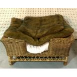 A MODERN WICKER DOG BED