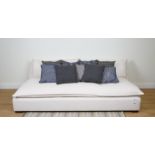 CUSHIONS, A GROUP OF NINE CUSHIONS IN NAVY BLUE, BLACK AND WHITE (9)