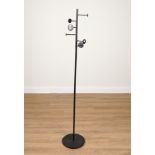 A BLACK PAINTED METAL HAT AND COAT STAND