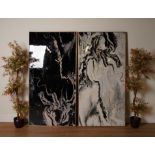 TWO FAUX MARBLE PLASTIC WALL PANELS (2)