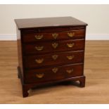 A MID-18TH CENTURY MAHOGANY FOUR DRAWER CHEST WITH BRUSHING SLIDE