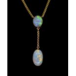 AN EDWARDIAN OPAL PENDANT NECKLACE