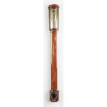 A REGENCY BOW-FRONTED BRASS-MOUNTED MAHOGANY STICK BAROMETER