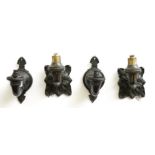 TWO PAIRS OF REGENCY STYLE PATINATED METAL WALL LIGHTS (4)