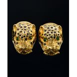 A PAIR OF GOLD PANTHER EARRINGS