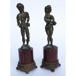 ZEV (NÉ DANIEL HARRIS, AMERICAN, 1814-1986): A PAIR OF GILT BRONZE ADAM AND EVE FIGURES (2)