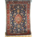 A PART SILK ESFAHAN RUG, PERSIAN