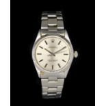 A GENTLEMAN'S STAINLESS STEEL ROLEX OYSTER PERPETUAL AUTOMATIC WRISTWATCH
