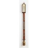 A VICTORIAN ROSEWOOD AND MOTHER-OF-PEARL INLAID MARINE BAROMETER (2)