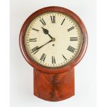 AN EDWARDIAN MAHOGANY DROP-DIAL FUSÉE TIMEPIECE