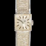 A LADY'S TISSOT 9CT WHITE GOLD MANUAL WIND BRACELET WRISTWATCH