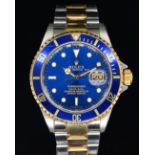 A GENTLEMAN'S STAINLESS STEEL AND GOLD ROLEX SUBMARINER AUTOMATIC WRISTWATCH