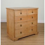A 19TH CENTURY PINE FIVE DRAWER CHEST