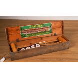 JOHN JAQUES & SONS LTD.: A PINE CASED CROQUET SET