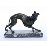 AFTER P J MENE: A BRONZE MODEL OF A GREYHOUND