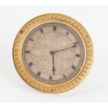 A VICTORIAN ENGRAVED GILT-BRASS PART DESK TIMEPIECE