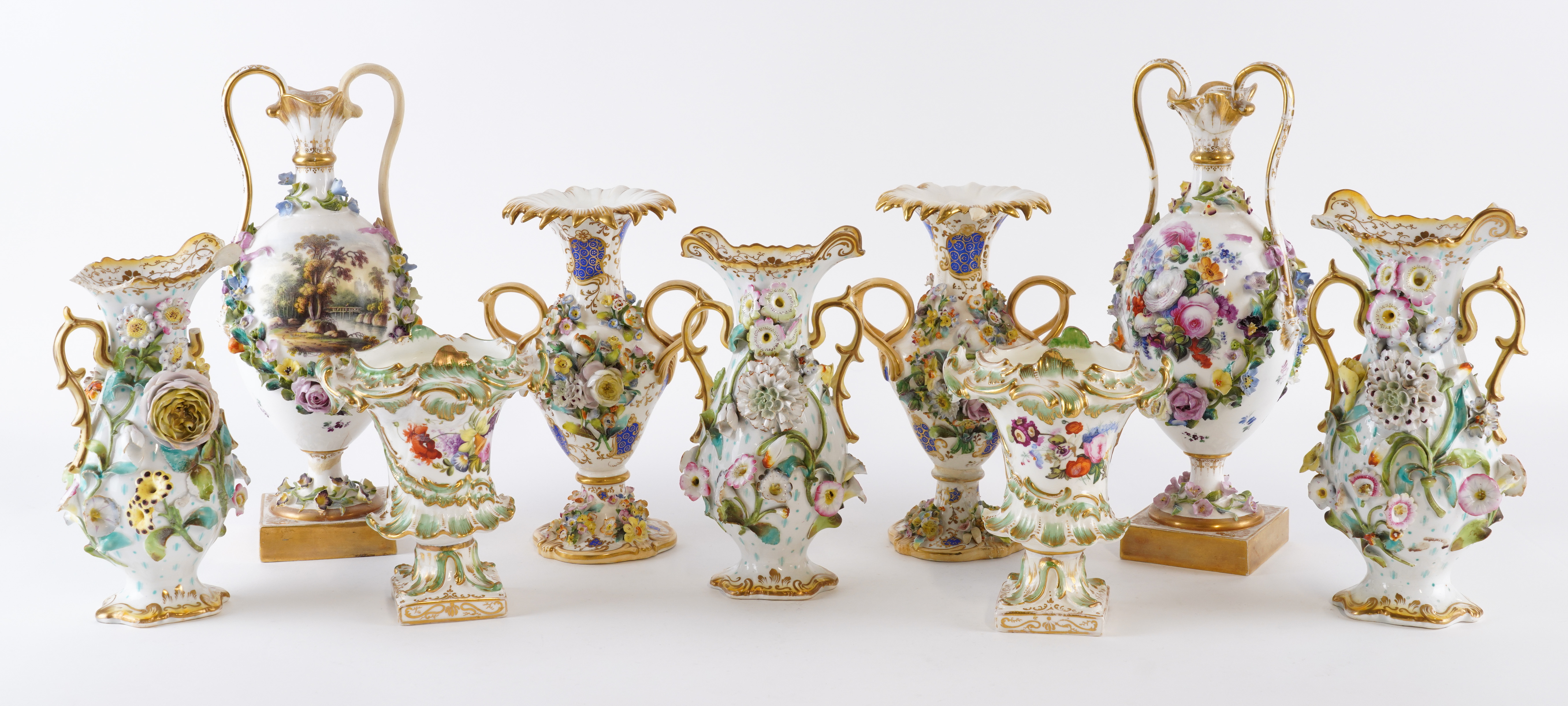 A GROUP OF NINE ENGLISH PORCELAIN VASES (9) - Image 2 of 3