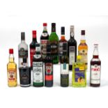 FOURTEEN BOTTLES OF FORTIFIED WINES AND SPIRITS INCLUDING A 12 YEAR OLD GLENFIDDICH WHISKY (14)