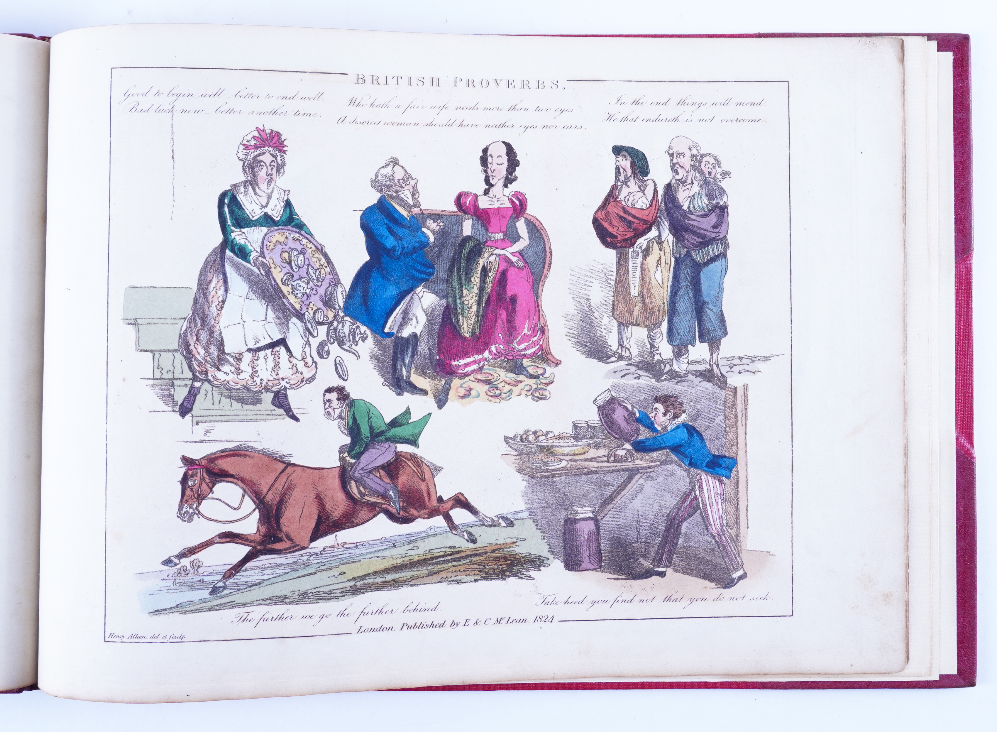 HEATH, William (1794-1840). Good Dinners, London, 1824, 9 hand-coloured plates [Bound with:] ... - Image 6 of 11