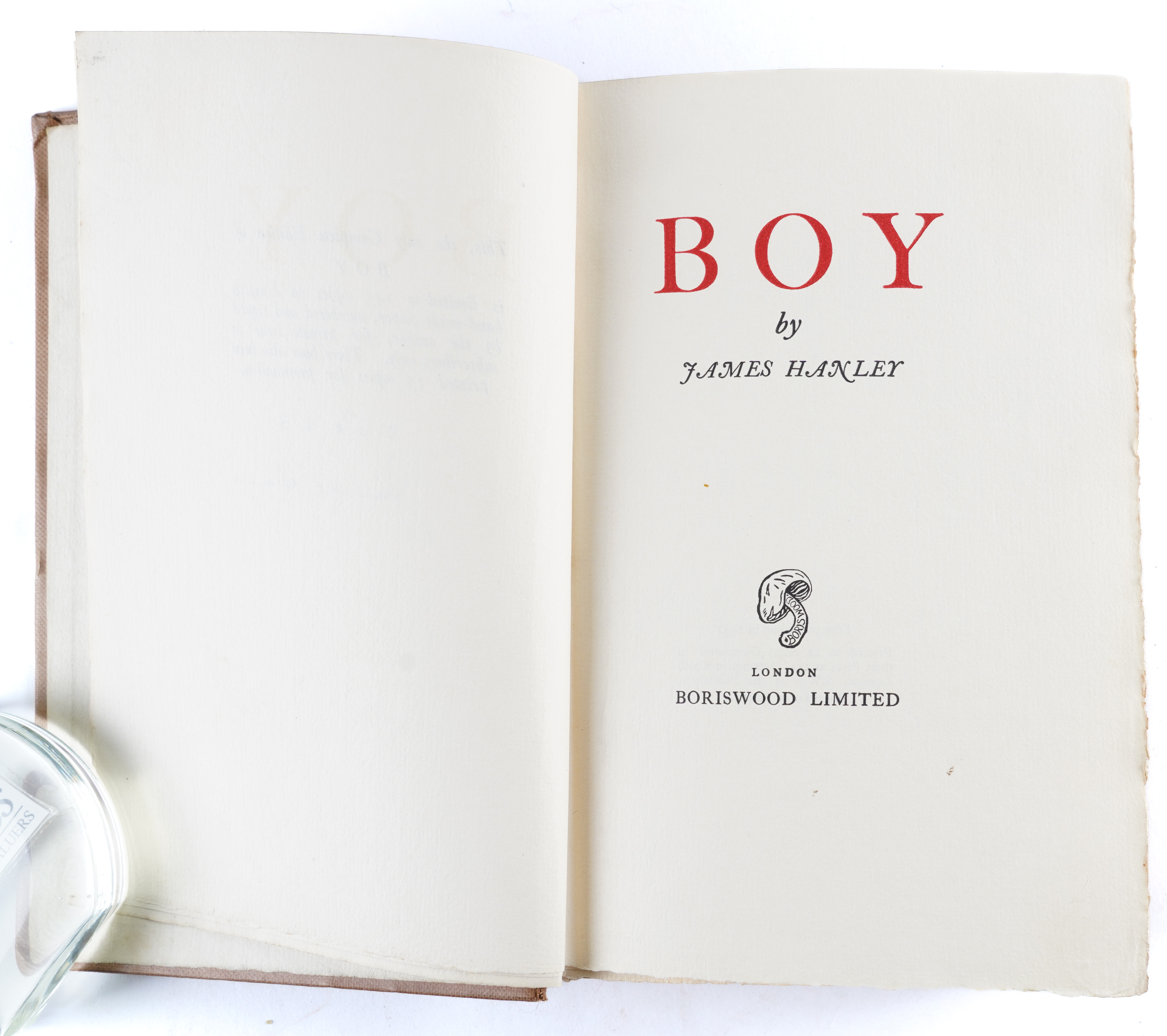 HANLEY, James (1897-1985). Boy, London, 1931, 8vo, original buckram, FIRST EDITION, NUMBER 23... - Image 4 of 4