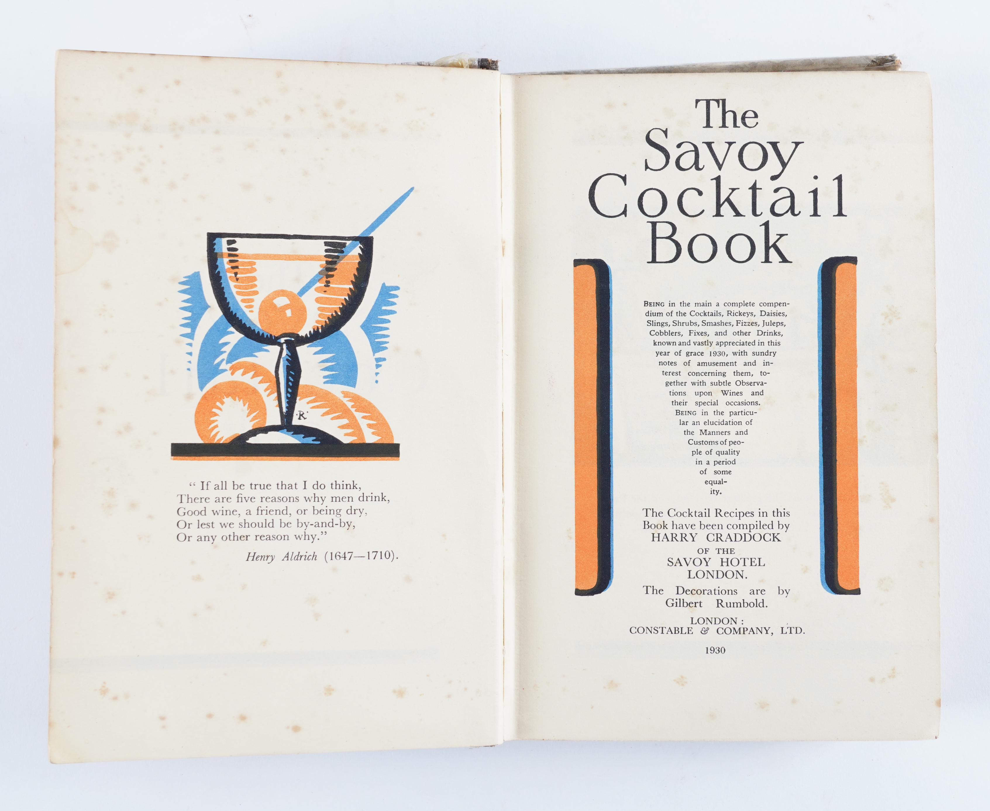 CRADDOCK, Harry (1876-1963). The Savoy Cocktail Book, London, 1930, 8vo, coloured... - Image 3 of 6